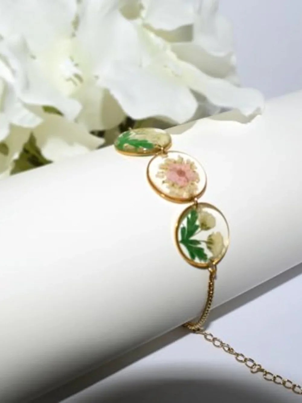 Flower Bracelets for Women,Real Pressed Flower‎ Bracelet,Unique Handmade Design